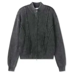 coln numb line washed knit zip-up