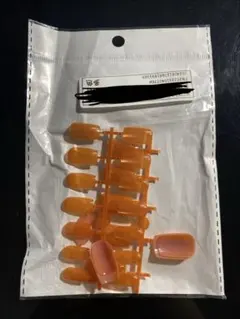 オレンジ スクエア ネイルチップ