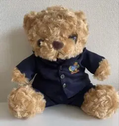 くまのぬいぐるみ 紺色の制服　テディベア　中型サイズ