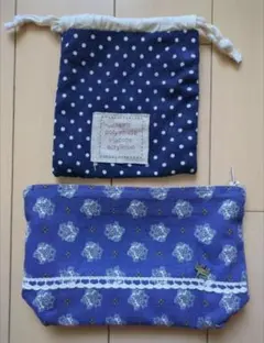 ポーチ　巾着　ハンドメイド　2枚セット　まとめ