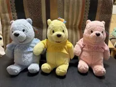 【希少】くまのプーさん ぬいぐるみ 3体セット （パステルカラー）タグ付き