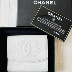 ✨️希少✨️ヴィンテージ CHANEL コインケース キャビアスキン 白 ココマーク