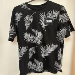 PUMA 半袖Tシャツ 葉柄 ブラック