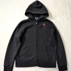 【美品】ポロベア ジップパーカー ラルフローレン 短丈 黒