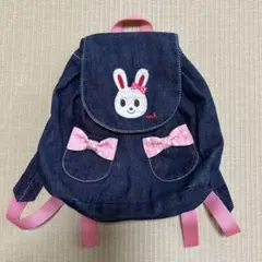 ウサギデザインデニムリュック