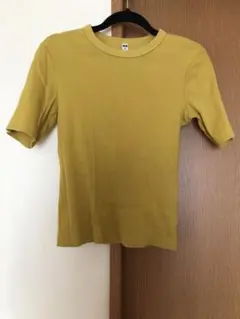 リブクルーネックT M ５分袖 UNIQLO