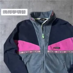 Berghaus フリースジャケット 幾何学切替 グレー×ピンク L#451