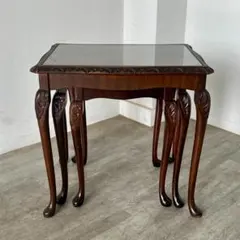 イギリス アンティーク家具 ガラストップ ネストテーブル 1960年頃