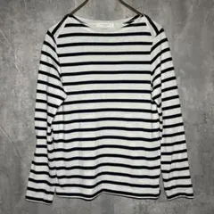 ✨良品✨ ショコラフィネローブ M カットソー ロングTシャツ ボーダー 白