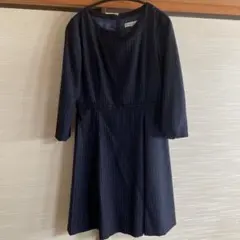 KUMIKYOKU ネイビー ストライプ ウールワンピース サイズ3