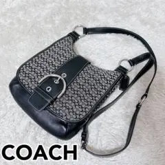 コーチ COACHミニシグネチャー ショルダーバッグ ハーフムーン 黒 6344