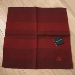 バーバリー　タオルハンカチ　赤系　チェック　新品