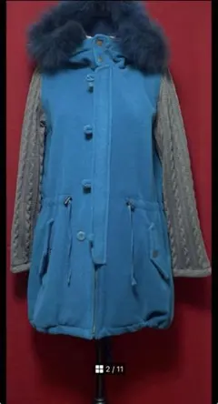 本日限りお値下げScoLar スカラー ブルーファー付き モッズコート 新品❗️