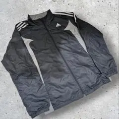 adidas ナイロンジャケット ブラック×グレー