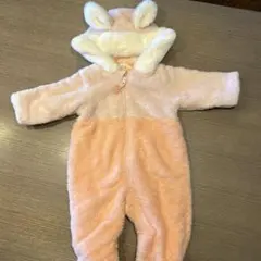 ウサギ耳付きフリースベビーアウター