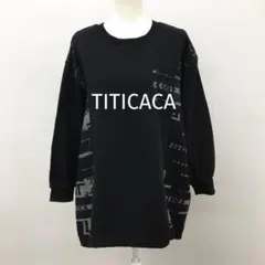 なな様mチチカカ エスニック 切り替え スウェット 黒 3L 大きいサイズ 総柄のサムネイル