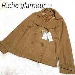 Riche glamourブラウンピーコート　ウール混合 ポタン　カジュアルのサムネイル