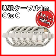 USBケーブル1m CtoC 5個Set 120W 6A