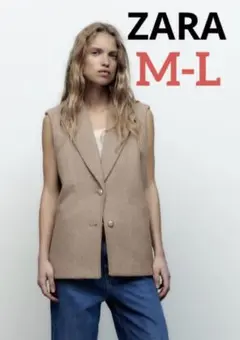 ZARAゴールドボタンベストコート　M-L