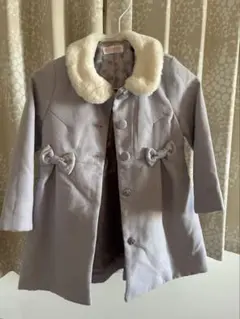 薄紫色ファー襟コート