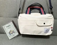スヌーピー ショルダーバッグ ミニトートバッグ　2way 2ルーム　白　おまけ付