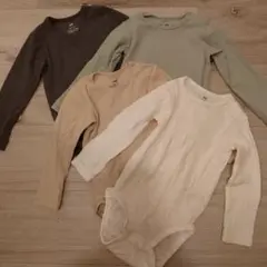 H&M リブ編み長袖シャツ 4枚セット