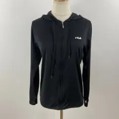 訳有 FILA フィラ パーカー 羽織り UVケア 吸汗速乾 軽量 シンプル 黒のサムネイル