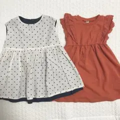 アプレレクール ワンピース 2点セット 80 ドット フリル 女の子 ベビー 夏