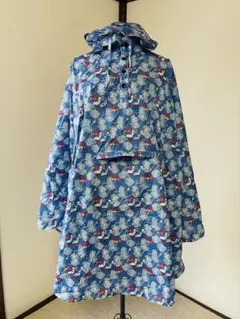 Felissimo総柄 レインポンチョ ブルー系のサムネイル