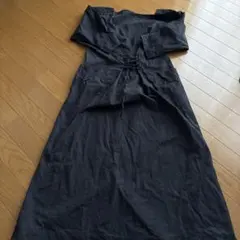 ナノ ユニバース　黒レースアップロングワンピース
