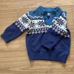 ノルディック柄 ネイビーセーター 100%アクリル