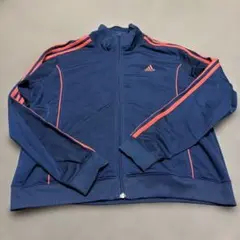 古着　ビンテージ　adidas ジップアップジャケット ネイビー/レッド