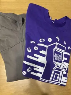 古着屋紫色トレーナーとジップアップトレーナー2点セット