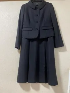 ブラックギャラリー　お受験　ワンピース　ウール　ネイビー　濃紺