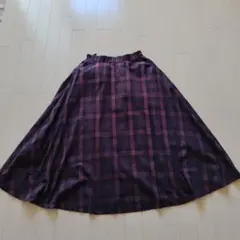 chocol raffine チェック柄ロングスカート