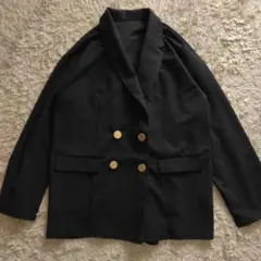 未使用 しまむら LUNACION ネイビー ダブルブレストジャケット Lサイズ