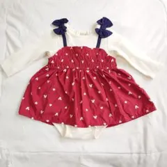 プティマイン ディズニー ロンパース ミニー 80 赤