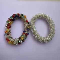 ビーズ編みヘアゴム 2個セット