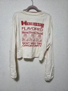 Moussy クロップド長袖Tシャツ クリーム色
