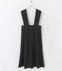 マーメイドフレアジャンパースカート ストレッチ生地 センスオブプレイス 黒