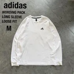 adidas ワーディングパック 長袖Tシャツ ロンT 白 M ルーズフィットのサムネイル