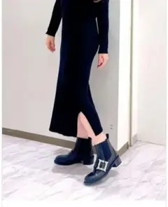 値下げ美品★スタッカート★ショートブーツ★ブラックバックル付き★24.5