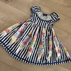 Shirley Temple スイーツ柄ギンガムチェックノースリーブワンピース