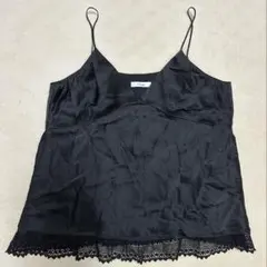 filage ブラック レース サテン キャミソール ビスチェ サイズ36