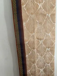 半幅帯.....薄茶に3色ストライプ .