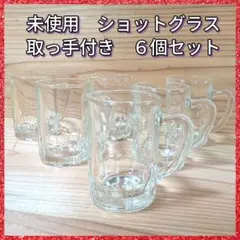 未使用 ショットグラス ミニグラス 取っ手付き 6個セット お酒 ドレッシング