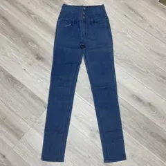 未使用 タグ無しINGNI ハイウエスト スキニーデニム ブルー 細身