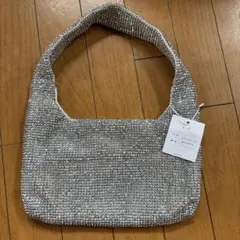 シルバー ラインストーン パーティーバッグ