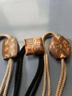 寄木細工 ループタイ 3点セット