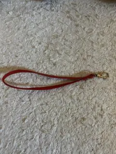 レッド、レザー ストラップ 金具付き
